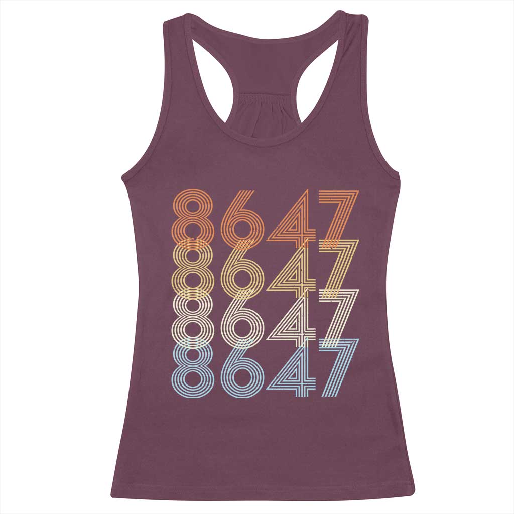 Retro Vintage 8647 Racerback Tank Top Freedom Protest Stripe Graphic TS12 Maroon Print Your Wear