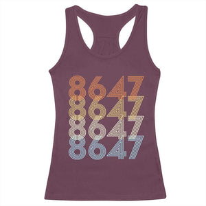 Retro Vintage 8647 Racerback Tank Top Freedom Protest Stripe Graphic TS12 Maroon Print Your Wear