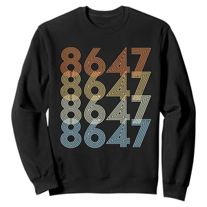 Retro Vintage 8647 Sweatshirt Freedom Protest Stripe Graphic TS12 Black Print Your Wear
