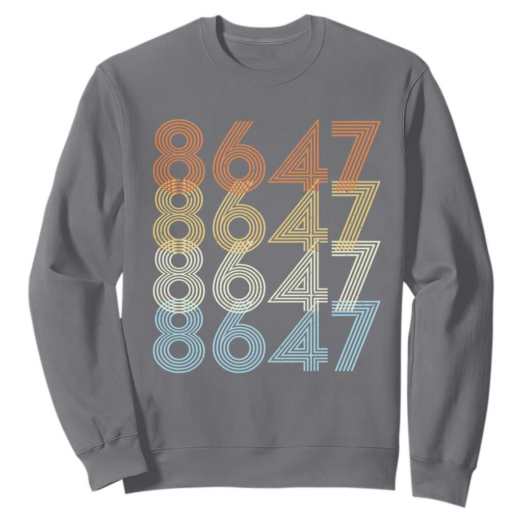 Retro Vintage 8647 Sweatshirt Freedom Protest Stripe Graphic TS12 Charcoal Print Your Wear