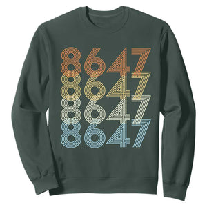 Retro Vintage 8647 Sweatshirt Freedom Protest Stripe Graphic TS12 Dark Forest Green Print Your Wear
