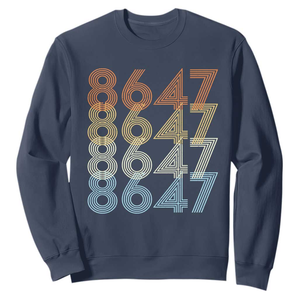 Retro Vintage 8647 Sweatshirt Freedom Protest Stripe Graphic TS12 Navy Print Your Wear