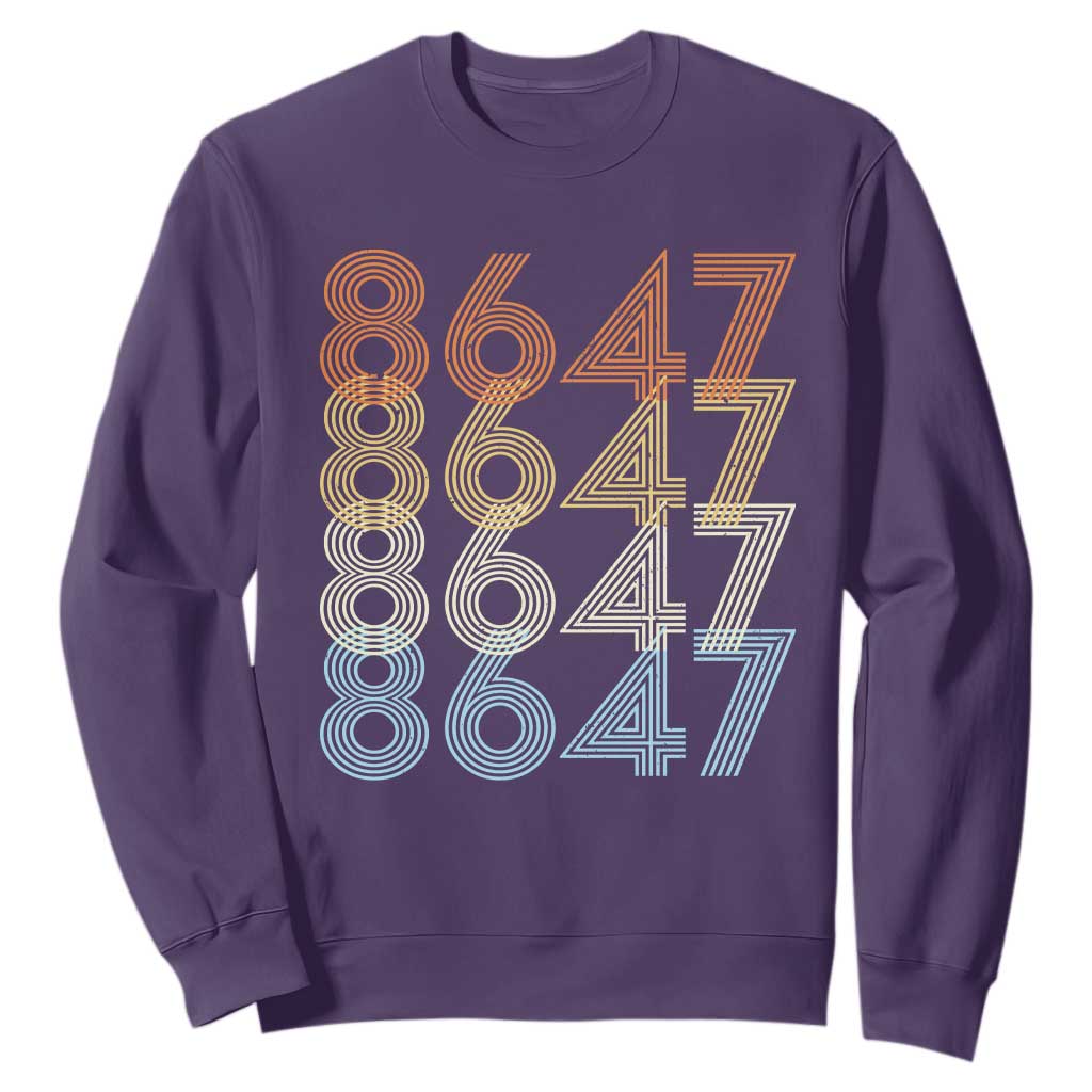 Retro Vintage 8647 Sweatshirt Freedom Protest Stripe Graphic TS12 Purple Print Your Wear