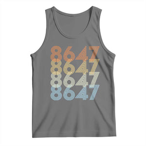 Retro Vintage 8647 Tank Top Freedom Protest Stripe Graphic TS12 Black Heather Print Your Wear