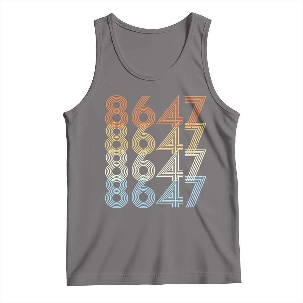 Retro Vintage 8647 Tank Top Freedom Protest Stripe Graphic TS12 Deep Heather Print Your Wear