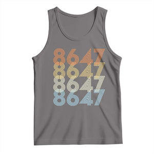 Retro Vintage 8647 Tank Top Freedom Protest Stripe Graphic TS12 Deep Heather Print Your Wear