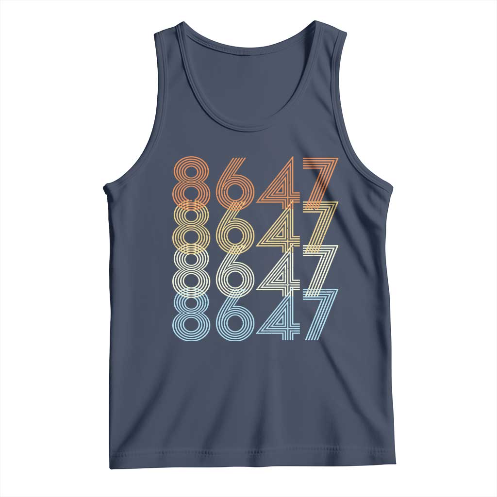 Retro Vintage 8647 Tank Top Freedom Protest Stripe Graphic TS12 Navy Print Your Wear