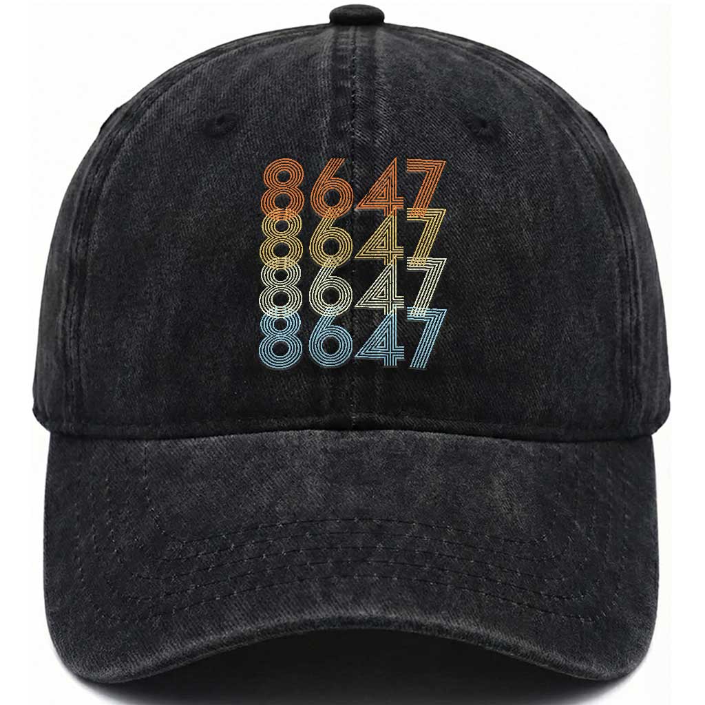 Retro Vintage 8647 Washed Cotton Baseball Cap Freedom Protest Stripe Graphic TS12 Print Your Wear