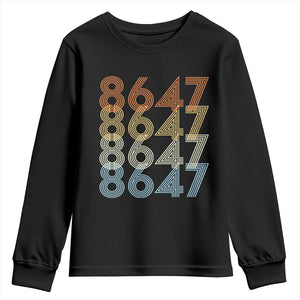 Retro Vintage 8647 Youth Sweatshirt Freedom Protest Stripe Graphic TS12 Black Print Your Wear