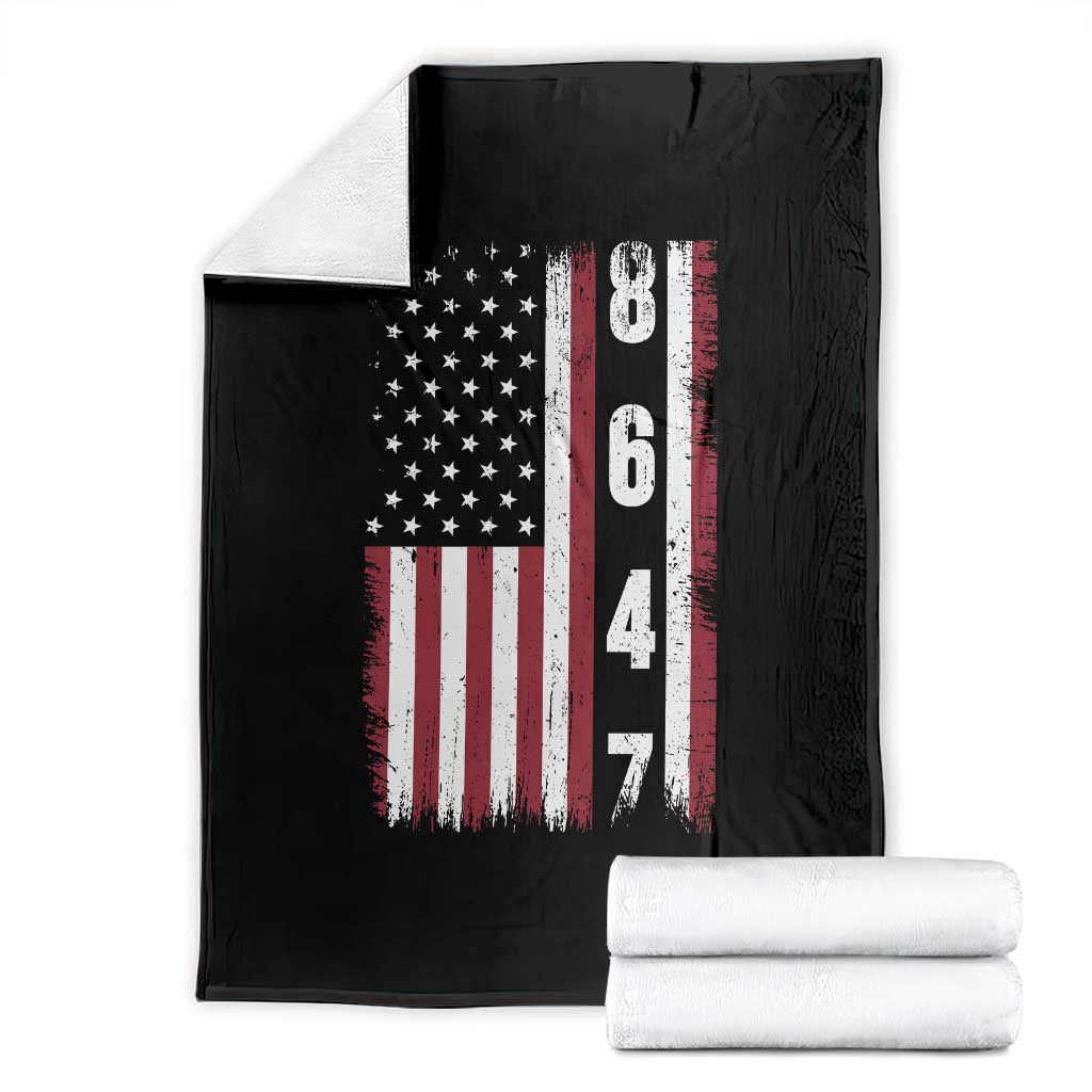 8647 Vintage US Flag Throw Blanket Political Expression Apparel For Democrats TS12 Black Print Your Wear