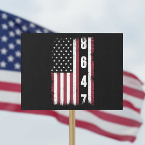 8647 Vintage US Flag Protest Sign Political Expression Apparel For Democrats TS12 Horizontal 18" × 24" Black Print Your Wear