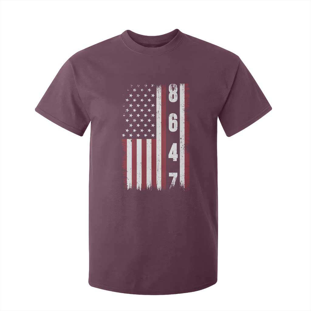 8647 Vintage US Flag T Shirt For Kid Political Expression Apparel For Democrats TS12 Maroon Print Your Wear