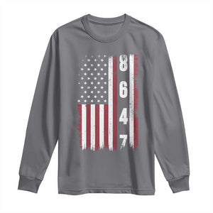 8647 Vintage US Flag Long Sleeve Shirt Political Expression Apparel For Democrats TS12 Charcoal Print Your Wear