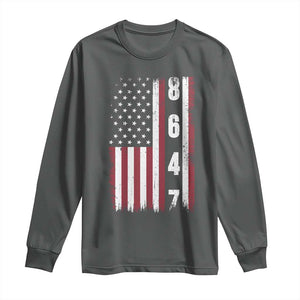 8647 Vintage US Flag Long Sleeve Shirt Political Expression Apparel For Democrats TS12 Dark Heather Print Your Wear