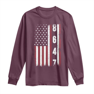 8647 Vintage US Flag Long Sleeve Shirt Political Expression Apparel For Democrats TS12 Maroon Print Your Wear