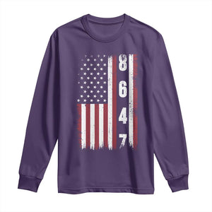 8647 Vintage US Flag Long Sleeve Shirt Political Expression Apparel For Democrats TS12 Purple Print Your Wear