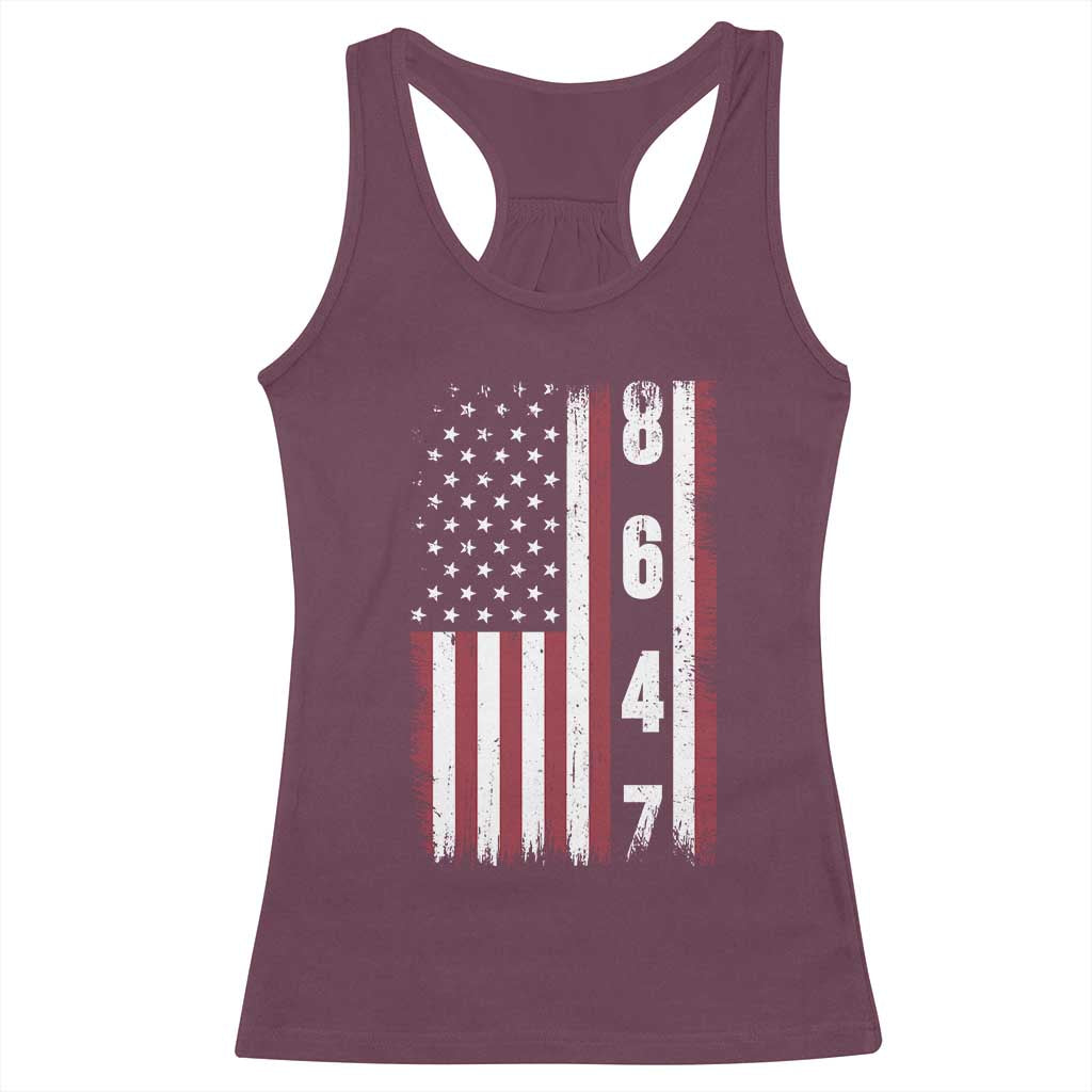 8647 Vintage US Flag Racerback Tank Top Political Expression Apparel For Democrats TS12 Maroon Print Your Wear