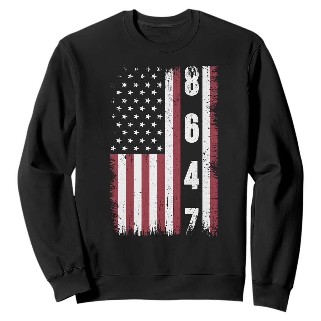 8647 Vintage US Flag Sweatshirt Political Expression Apparel For Democrats TS12 Black Print Your Wear
