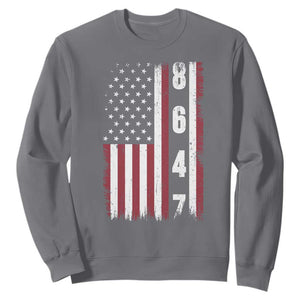 8647 Vintage US Flag Sweatshirt Political Expression Apparel For Democrats TS12 Charcoal Print Your Wear
