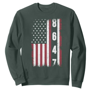 8647 Vintage US Flag Sweatshirt Political Expression Apparel For Democrats TS12 Dark Forest Green Print Your Wear