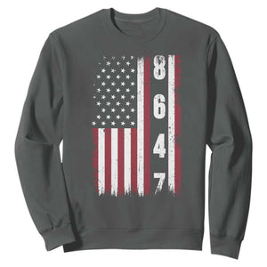 8647 Vintage US Flag Sweatshirt Political Expression Apparel For Democrats TS12 Dark Heather Print Your Wear