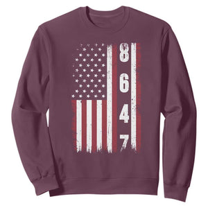 8647 Vintage US Flag Sweatshirt Political Expression Apparel For Democrats TS12 Maroon Print Your Wear