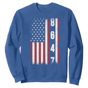 8647 Vintage US Flag Sweatshirt Political Expression Apparel For Democrats TS12 Royal Blue Print Your Wear
