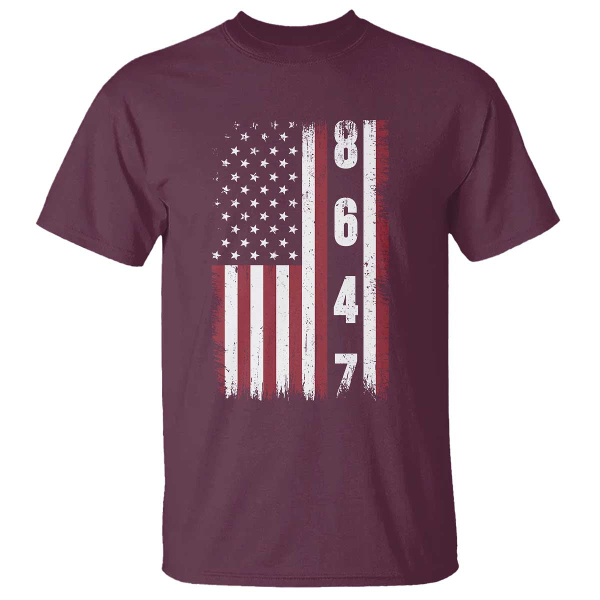 8647 Vintage US Flag T Shirt Political Expression Apparel For Democrats TS12 Maroon Print Your Wear