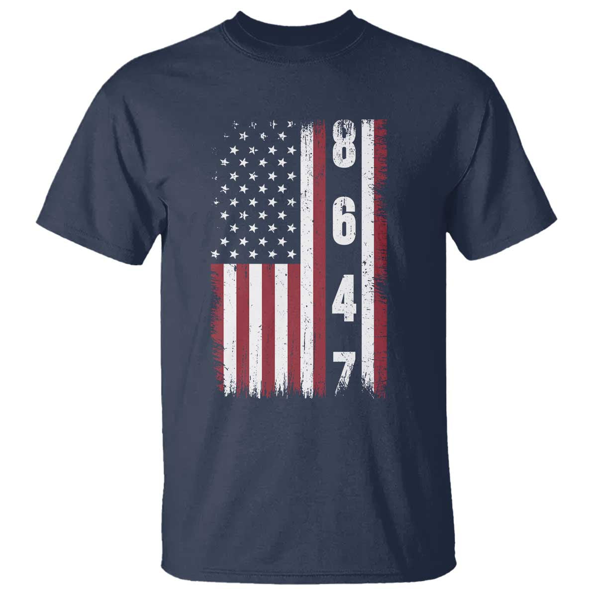 8647 Vintage US Flag T Shirt Political Expression Apparel For Democrats TS12 Navy Print Your Wear