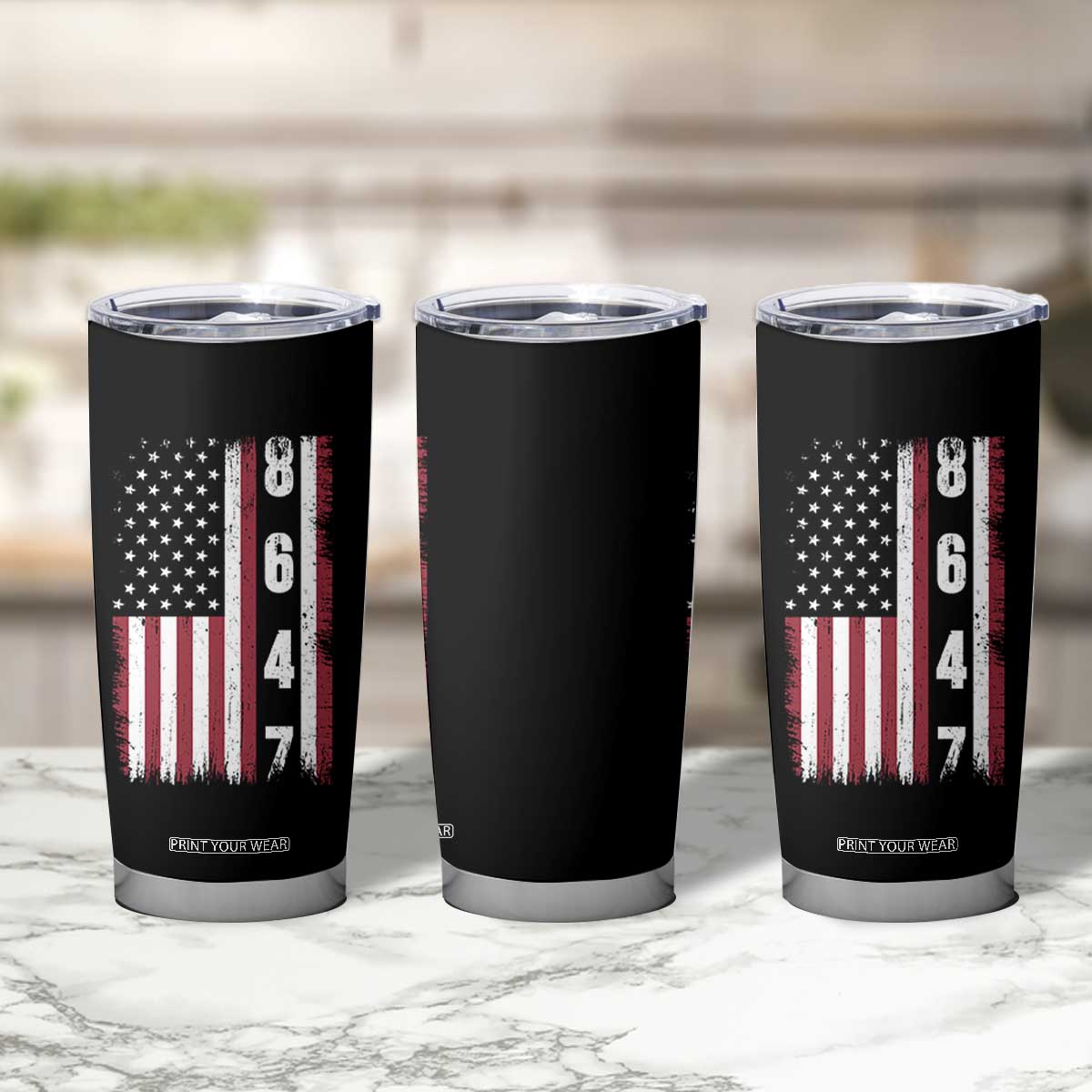 8647 Vintage US Flag Tumbler Cup Political Expression Apparel For Democrats TS12 Print Your Wear