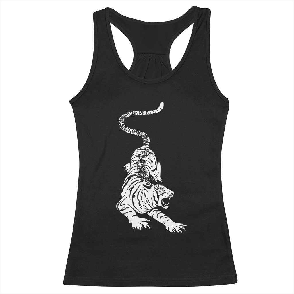 Fierce Anti Trump Tiger Graphic Racerback Tank Top No Kings No Fascists 8647 TS12 Black Print Your Wear