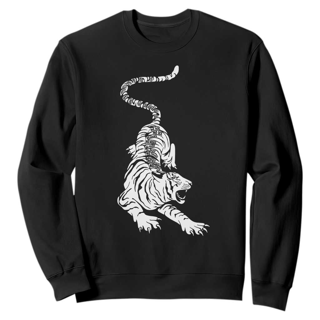 Fierce Anti Trump Tiger Graphic Sweatshirt No Kings No Fascists 8647 TS12 Black Print Your Wear