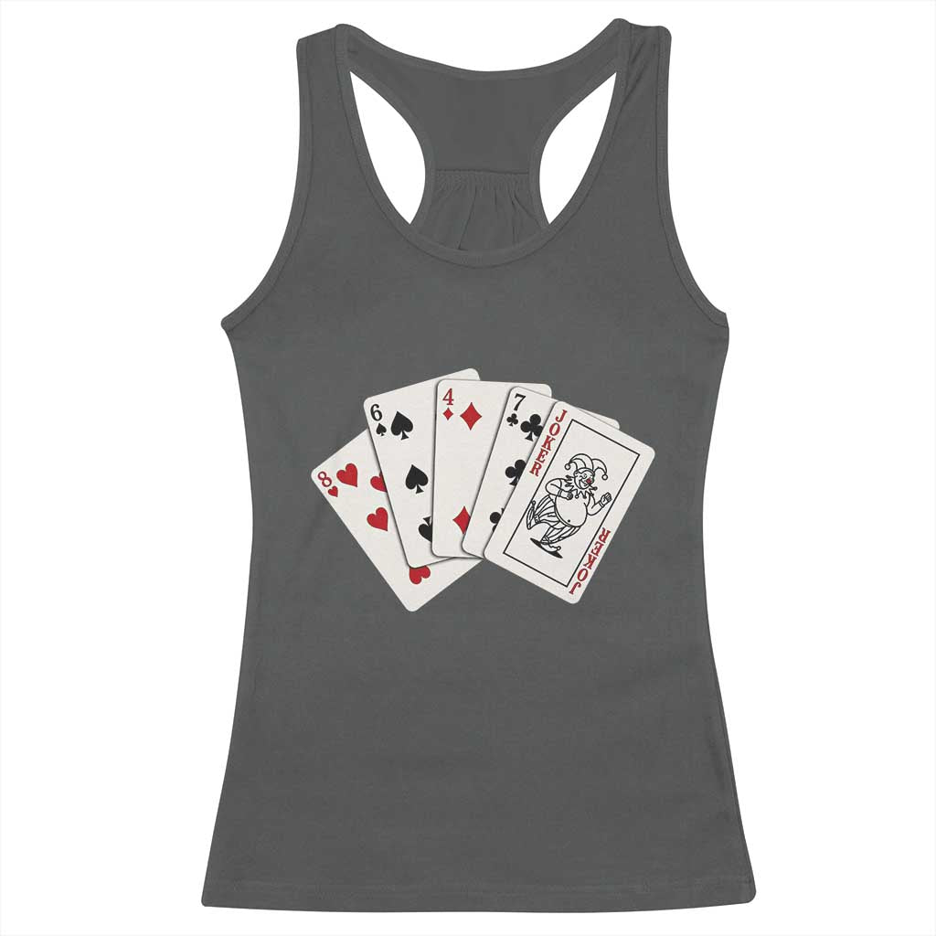 8647 Protest Playing Cards Racerback Tank Top Liberal Activist Anti Trump Graphic TS12 Dark Heather Print Your Wear