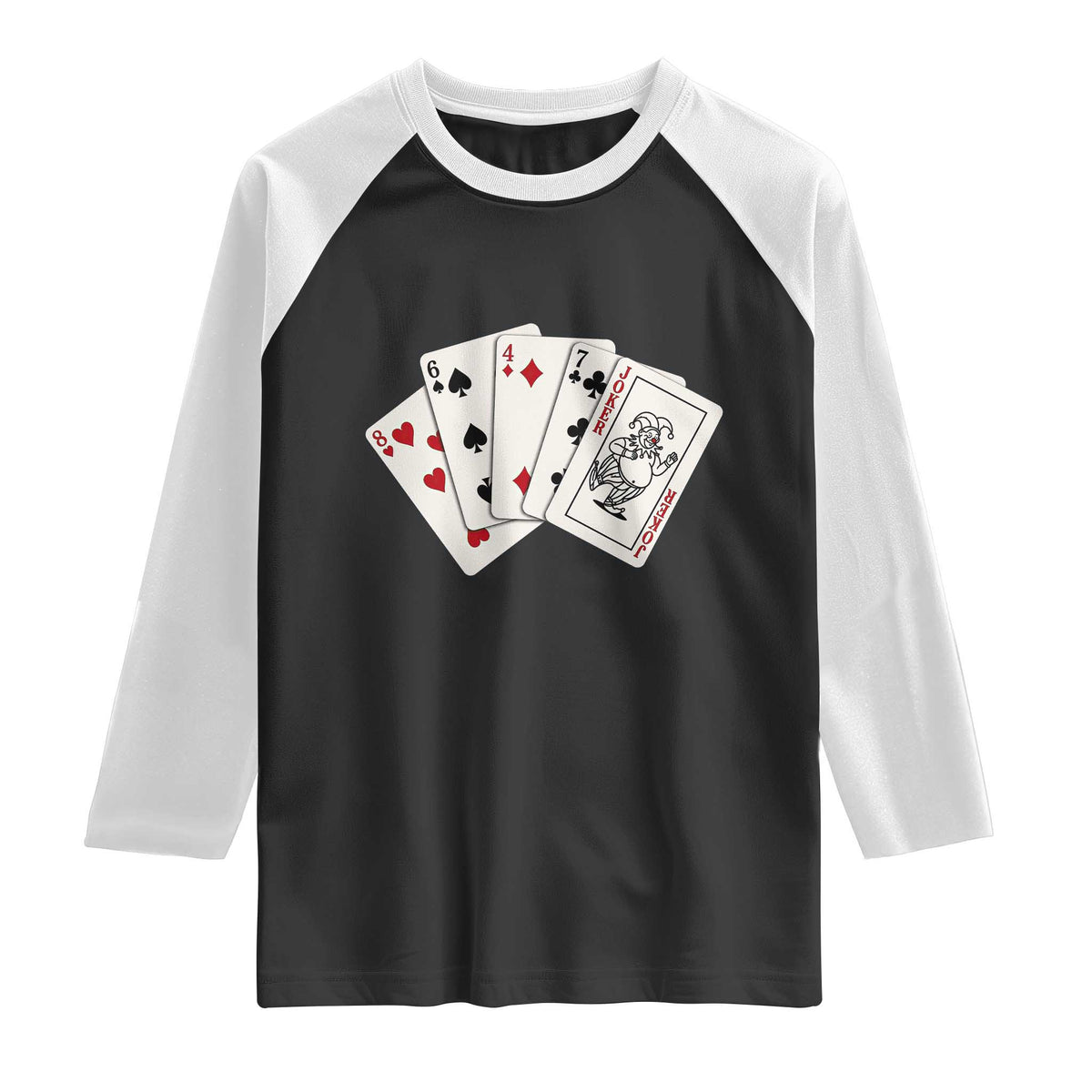 8647 Protest Playing Cards Raglan Shirt Liberal Activist Anti Trump Graphic TS12 Black White Print Your Wear