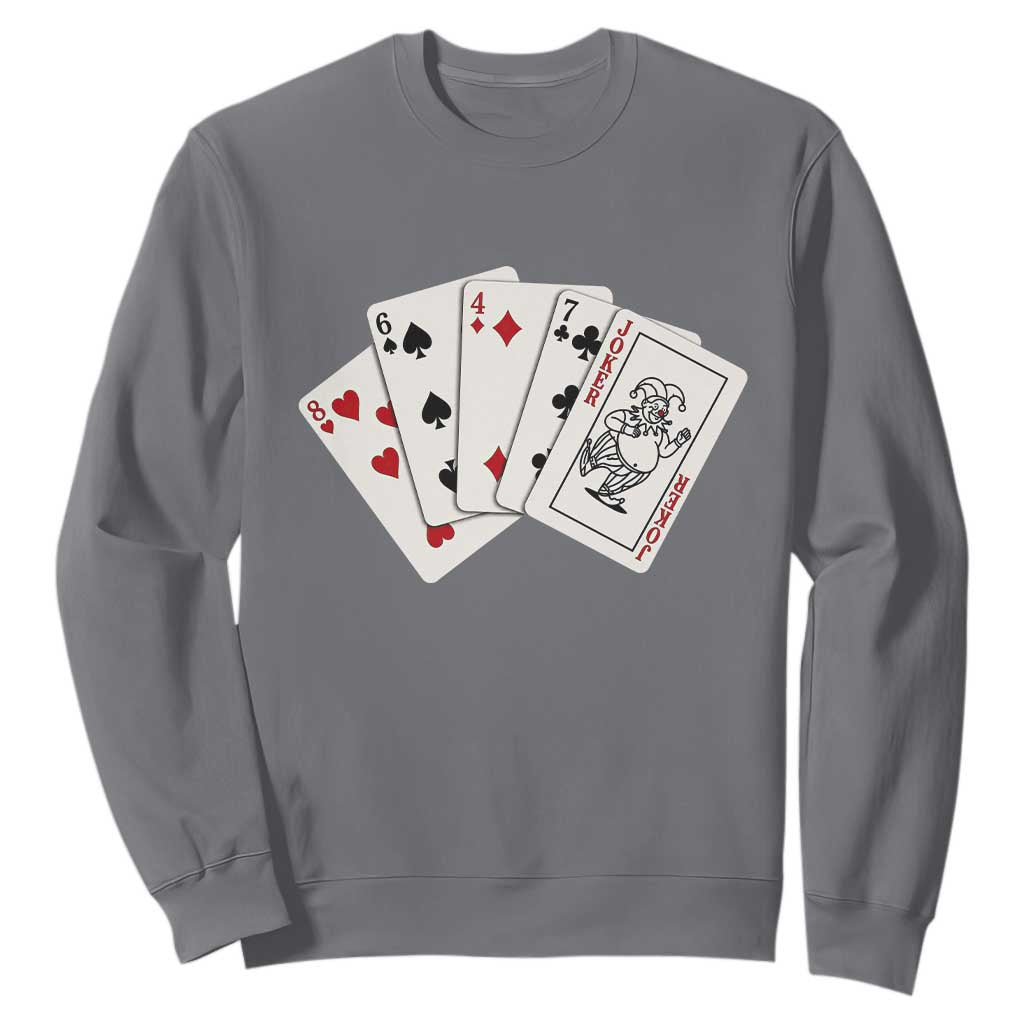 8647 Protest Playing Cards Sweatshirt Liberal Activist Anti Trump Graphic TS12 Charcoal Print Your Wear