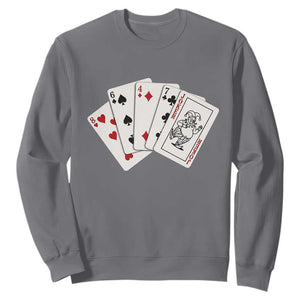 8647 Protest Playing Cards Sweatshirt Liberal Activist Anti Trump Graphic TS12 Charcoal Print Your Wear