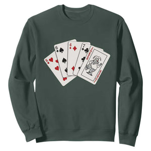 8647 Protest Playing Cards Sweatshirt Liberal Activist Anti Trump Graphic TS12 Dark Forest Green Print Your Wear