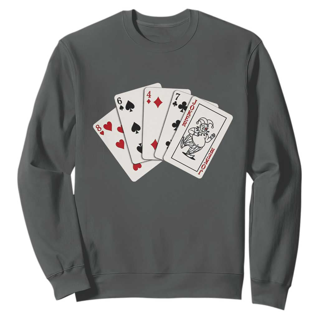 8647 Protest Playing Cards Sweatshirt Liberal Activist Anti Trump Graphic TS12 Dark Heather Print Your Wear