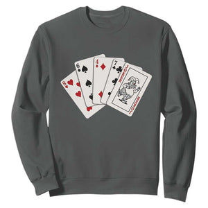 8647 Protest Playing Cards Sweatshirt Liberal Activist Anti Trump Graphic TS12 Dark Heather Print Your Wear