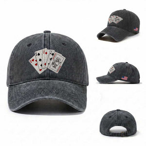 8647 Protest Playing Cards Washed Cotton Baseball Cap Liberal Activist Anti Trump Graphic TS12 Washed Cap Universal Fit Dark Gray Print Your Wear