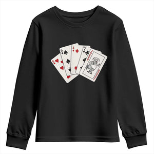 8647 Protest Playing Cards Youth Sweatshirt Liberal Activist Anti Trump Graphic TS12 Black Print Your Wear
