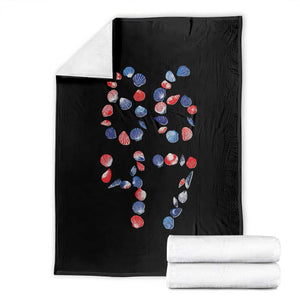 Red White Blue Seashell 8647 Throw Blanket Viral 2026 Beach Walk Satire Graphic TS12 Black Print Your Wear