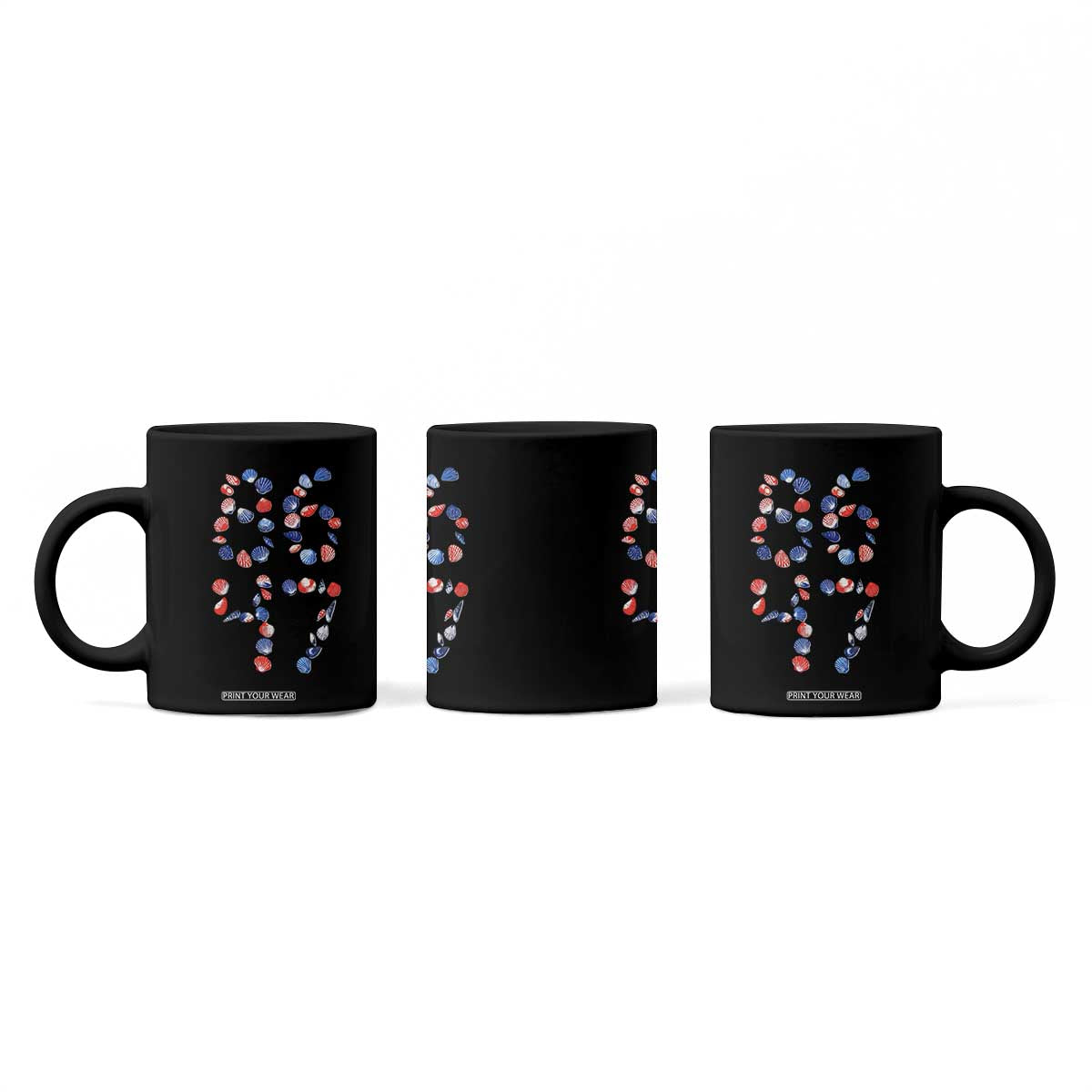 Red White Blue Seashell 8647 Coffee Mug Viral 2026 Beach Walk Satire Graphic TS12 Print Your Wear