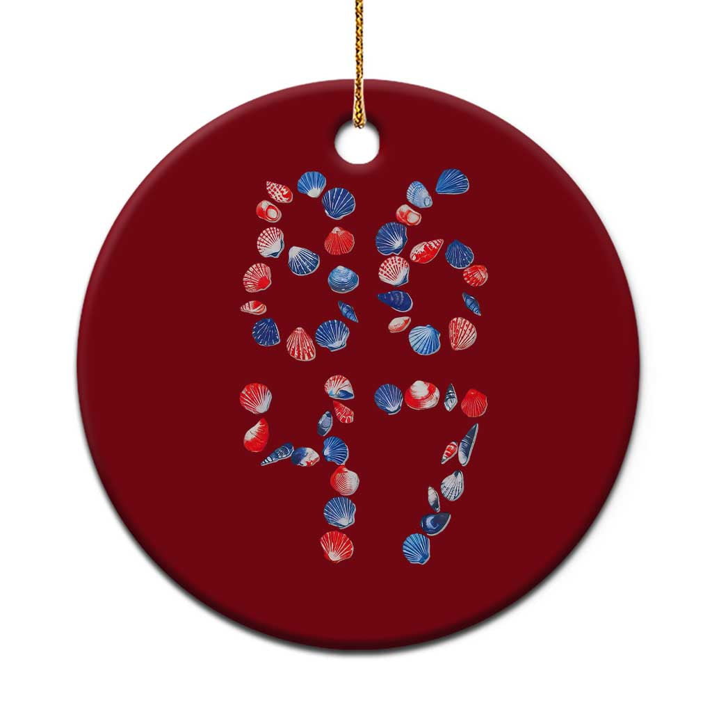 Red White Blue Seashell 8647 Ceramic Ornament Viral 2026 Beach Walk Satire Graphic TS12 1pc Red Print Your Wear