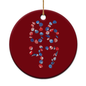 Red White Blue Seashell 8647 Ceramic Ornament Viral 2026 Beach Walk Satire Graphic TS12 1pc Red Print Your Wear