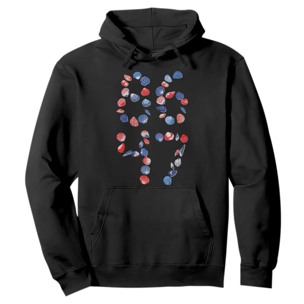 Red White Blue Seashell 8647 Hoodie Viral 2026 Beach Walk Satire Graphic TS12 Black Print Your Wear