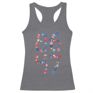 Red White Blue Seashell 8647 Racerback Tank Top Viral 2026 Beach Walk Satire Graphic TS12 Charcoal Print Your Wear
