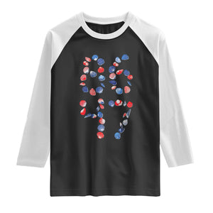 Red White Blue Seashell 8647 Raglan Shirt Viral 2026 Beach Walk Satire Graphic TS12 Black White Print Your Wear