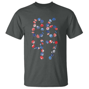 Red White Blue Seashell 8647 T Shirt Viral 2026 Beach Walk Satire Graphic TS12 Dark Heather Print Your Wear