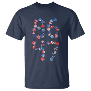 Red White Blue Seashell 8647 T Shirt Viral 2026 Beach Walk Satire Graphic TS12 Navy Print Your Wear